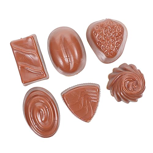 6st Simulationsschokolade Plätzchen Gummiartig Künstliche Nahrung Vegane Schokolade Gefälschter Donut Gefälschter Keks Mini-schokoladenbrunnen Künstliche Desserts Kuchen Coffee PVC ERINGOGO von ERINGOGO