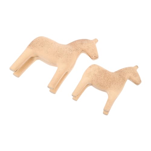 ERINGOGO 1 Paar Dala Trojanisches Ornament Schwedisches Pferdeschmuck Dekorative Wohnaccessoires Schmuck Für Zu Hause Dekorative Skulpturenverzierung Sofa -Figuren Holz Khaki von ERINGOGO