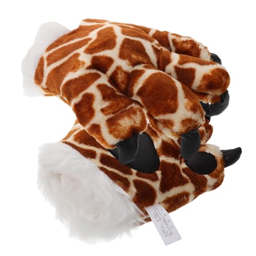 ERINGOGO 1 Paar Giraffenhandschuhe Für Kinder Wärmespielzeug Kinderhandschuhe Für Jungen Plüsch Tierpfoten-Design von ERINGOGO