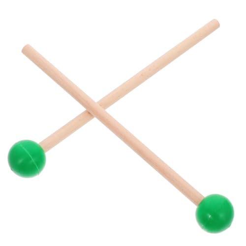 ERINGOGO 1 Paar Marimbaschlägel Klein Instrumentenhammer Rhythmus-Sticks Zunge Timpani Xylophon Geformt Drum Stick Trommelstöcke Hämmer Erwachsene Trommelschläger Finger Buchenholz Grün von ERINGOGO