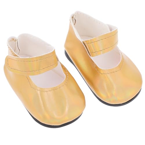 ERINGOGO 1 Paar Puppenkleidschuhe Puppenschuhe Flach Für 18-Zoll-Puppen Miniatur-Kleidungszubehör Goldfarben ERINGOGO 1 Paar Puppenkleidschuhe Puppenschuhe Flach Für 18-Zoll-Puppen Miniatur-Kleidungszubehör Goldfarben von ERINGOGO
