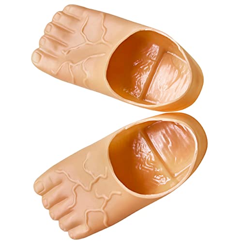 ERINGOGO 1 Paar Riesige Überschuhe Fingerpuppen Große Füße Requisiten Winziges Zeug Hausschuhe Mit Großen Zehen Gefälschte Nackte Fußzehen Riesiger Großer Fuß Plastik Abschlussball von ERINGOGO