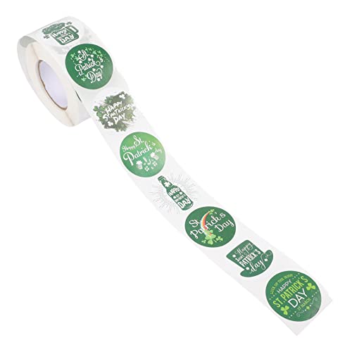 ERINGOGO 1 Rolle St. Patrick's Day Sticker Verpackungsaufkleber Aufkleber verpacken Patty' Day-Aufkleber Aufkleber zum Versiegeln des irischen Festivals Plastik Dark Green von ERINGOGO