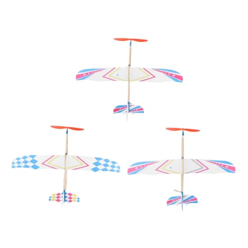 ERINGOGO 1satz Teiliges Bunter Gummibandantrieb Flugzeuge Lehrreiches Spielzeug Für Bastelprojekte Und Outdoor-spielspaß von ERINGOGO