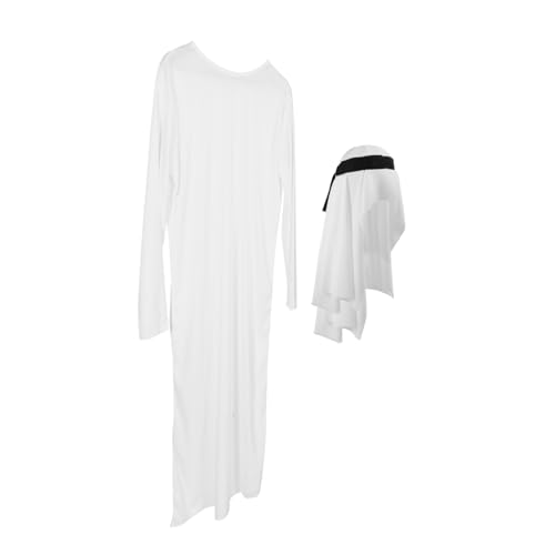 ERINGOGO 1 Satz Arabisches Kostüm für Männer Eleganter Thobe für Karneval und Besondere Anlässe Unisex Kopfbedeckung Lange für Kulturelle Feste und Partys ERINGOGO 1 Satz Arabisches Kostüm für Männer Eleganter Thobe für Karneval und Besondere Anlässe Unisex Kopfbedeckung Lange für Kulturelle Feste und Partys von ERINGOGO