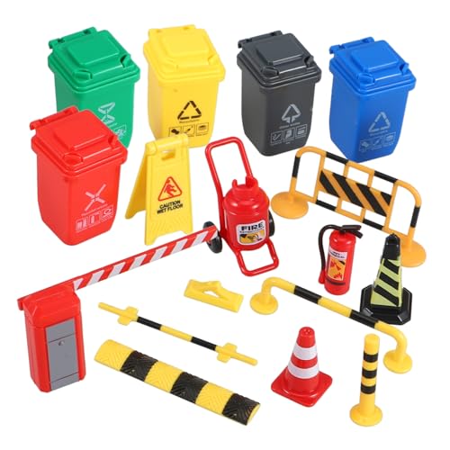 ERINGOGO 1 Satz Barrikaden-Modellspielzeug Blau Sandkasten Zeichen Form Miniatur-Verkehrsbarrikadenschild Miniatur-Straßenblockierspielzeug Mini-Verkehrsbarrikade Straßenschilder Plastik von ERINGOGO