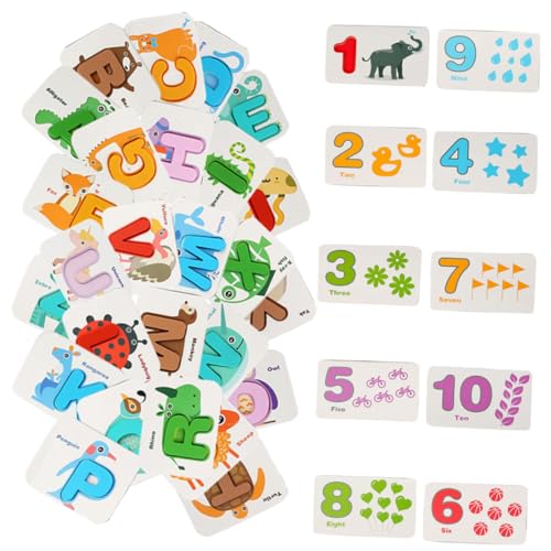 ERINGOGO 1satz Mädchen Lernkarten Für Alphabet Und Zahlen Doppelseitige Kognitive Karten Für Vorschulkinder Interaktive Holzspielzeuge Frühkindlichen von ERINGOGO