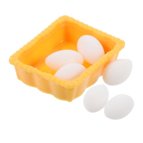 ERINGOGO 1 Satz Box -eiermodell Mini-hausbedarf Mini- -Requisiten Simulierter Eierkorb-bausatz Mini Körbe Miniatur-Ei-Modell-dekore Miniatur-Ei-Modelle Mini Eierkorb Weiß Harz von ERINGOGO