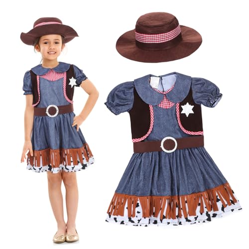 ERINGOGO 1 Satz Cowgirl Kostüm für Westernkleidung für Kostümparty Halloween Rollenspiele Detailreiche Verarbeitung Klassisches Design Hut Gürtel von ERINGOGO