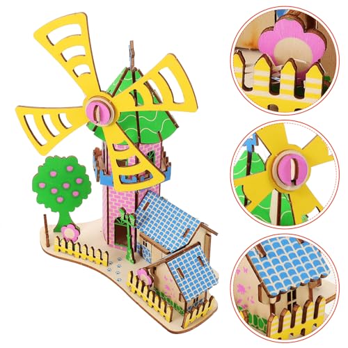 ERINGOGO 1 Satz DIY Holzpuzzle Windmühlenhaus Bausatz für Kreatives Holzmodell für Zuhause Büro und Partys aus Hochwertigem Holzmaterial Einfach zu Montieren ERINGOGO 1 Satz DIY Holzpuzzle Windmühlenhaus Bausatz für Kreatives Holzmodell für Zuhause Büro und Partys aus Hochwertigem Holzmaterial Einfach zu Montieren von ERINGOGO