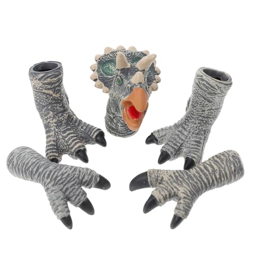 ERINGOGO 1 Satz Dinosaurier-fingerpuppe Kleinkind Dinosaurier Krallenhandschuhe Dinosaurier-Handschuhe Rollenspiel Fingerspielzeug Realistische Krallen Tiere Handpuppe Vinyl Grey von ERINGOGO