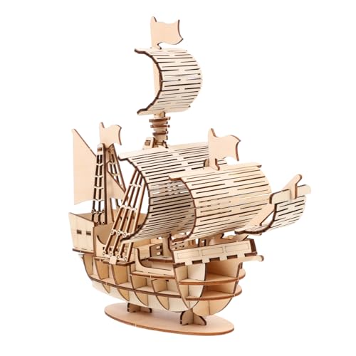 ERINGOGO 1 Satz Diorama 3D-Holzpuzzle-Spielzeug Segelboot-Dekoration aus Holz Spielset aus Holz Rätsel Segelschiff 3D-Puzzle-Modell Puzzle-Spielzeug aus Holz dreidimensional Suite schmücken von ERINGOGO