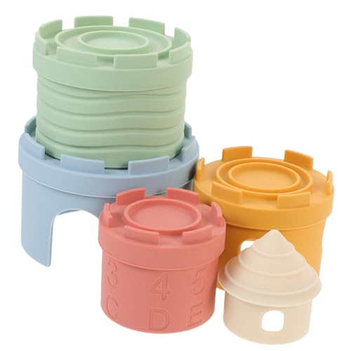 ERINGOGO 1 Satz Farbenfrohes Silikon Bauklötze Set für Kleinkinder Lernspielzeug Kreativität und Motorik für Partys und Spielzeiten Sicher und von ERINGOGO