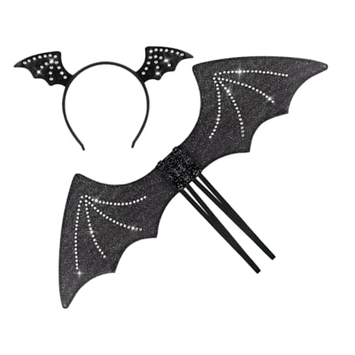 ERINGOGO Teufels-fledermausflügel-Stirnband-Set Halloween-Fledermaus-Stirnband Kostüme Haar-Accessoires Für Mädchen Party- ERINGOGO Teufels-fledermausflügel-Stirnband-Set Halloween-Fledermaus-Stirnband Kostüme Haar-Accessoires Für Mädchen Party- von ERINGOGO