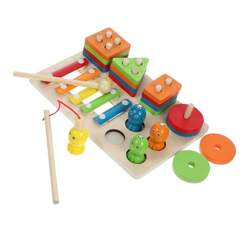 ERINGOGO 1 Satz Geometrische Formspalten -Set -spielzeuge Sortierspielzeug Für Babys Farbsortierendes Sinnesspielzeug Farbsortierspielzeug Erkennungsspielzeug Hölzern von ERINGOGO
