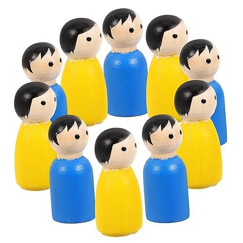 1 Satz Graffiti-Marionette Kinderspielzeug Puppen aus Holz dekorative Steckpuppe Roboterspielzeug Spielset aus Holz Kinder bemalen Puppen kleine Dekorationsartikel für das Regal von ERINGOGO
