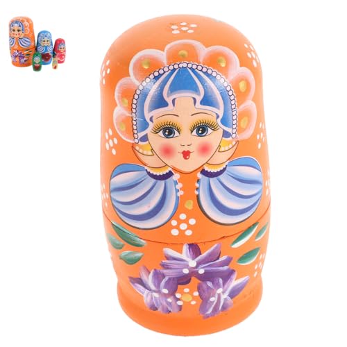 ERINGOGO 1 Satz Handgemalte Russische Puppen Lagiges Holzset für Elegante Deko Einzigartiges Kunstdesign für Geburtstagsgeschenke und Kreative Bastelprojekte ERINGOGO 1 Satz Handgemalte Russische Puppen Lagiges Holzset für Elegante Deko Einzigartiges Kunstdesign für Geburtstagsgeschenke und Kreative Bastelprojekte von ERINGOGO