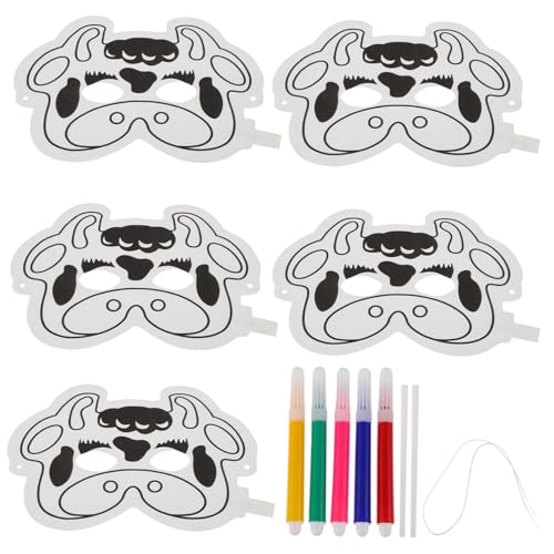 ERINGOGO Basteln Kindergeburtstag 1 Satz Handgezeichnetes Ballonspielzeug Masken Für Fischmaske Ballon Glanzspray -maske Tiere Hase Tank Luftballons Party-masken- Maskerade Zubehör Glasur Weiß von ERINGOGO