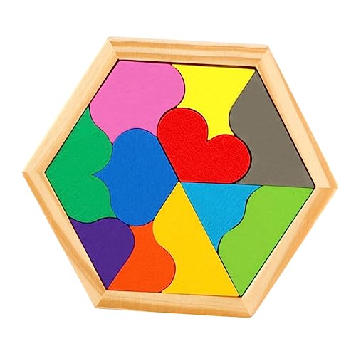ERINGOGO 1 Satz Herzförmiges Puzzle kinderspielzeug Geometrie Rätsel Puzzles aus Holz Rätsel zum frühen Lernen Rätsel Hölzern Bunt von ERINGOGO