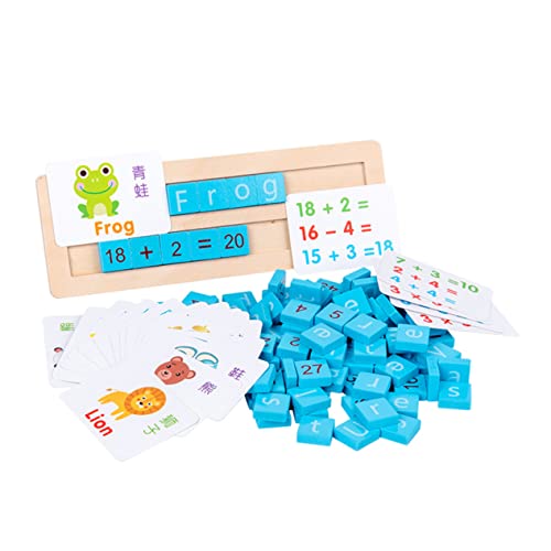 ERINGOGO 1 Satz Holzblock Alphabet-Lernspiel Baby-Kleinkind-Spielzeug Puzzle-Brett Spielzeuge Kinderspielzeug Zahlenrechnendes Spielzeug Mathe-Spiele Buchstabe Blöcke Lehrmittel hölzern von ERINGOGO