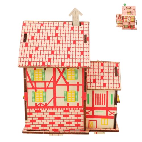 ERINGOGO 1 Satz Holzmodell Windmühlenhaus Puzzle für Erwachsene DIY Holzpuzzle Bausatz Dekoratives Holzspielzeug für Zuhause Büro Schlafzimmer Handgefertigtes Modellbau von ERINGOGO