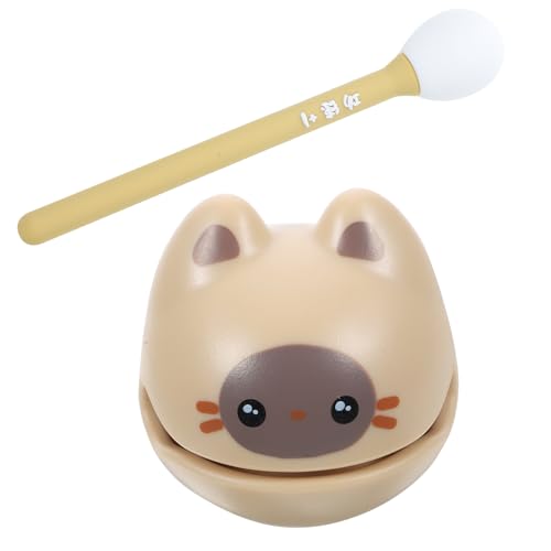 ERINGOGO 1 Satz Kätzchen Holzfisch Kratzer interaktiv Toy Decompression Toy Kleiner hölzerner Fischtempelblock für das Büro Tempelblockinstrument Khaki von ERINGOGO