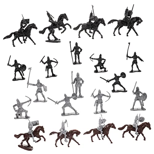 ERINGOGO Miniaturfiguren Mit Soldaten Rittern Und Pferden Für Mini-gärten Puppenhäuser Und Schulprojekte Aus Kunststoff Gefertigt Dekorativ Und Vielseitig Einsetzbar von ERINGOGO