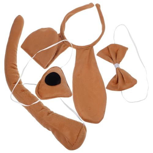 ERINGOGO 1 Satz Kinderhundkleidung Welpenkostüm Für Hundekostüm Für Tierkostüm Partystirnband Tierstirnbandkostüme Ohren Stirnbänder Tier-Stirnband-kostüm Stoff Brown von ERINGOGO