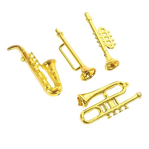 ERINGOGO 4 Stücke Mini Saxophon Trompete Musical Spielzeug Musical Instrument Decor Mini Zubehör Für Mädchen von ERINGOGO