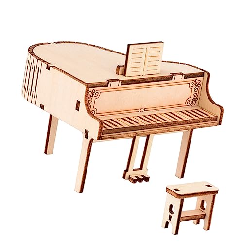 ERINGOGO 1 Satz Klavier Spieluhr Klavier Für Kinder Lernspielzeug Puzzle Zum Zusammenbauen Aus Holz Musikalischer Flügel Puzzle-Spielzeug Aus Holz DIY 3D Musikbox Hölzern von ERINGOGO