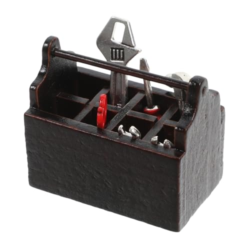 ERINGOGO 1 Satz Kleine Werkzeugkiste Lustiges Werkzeugkasten Miniatur Reparierter Bausatz Mini-hausreparaturwerkzeuge Mini Hausmöbel Zuhause Schmücken DIY-use-Modell Holz von ERINGOGO