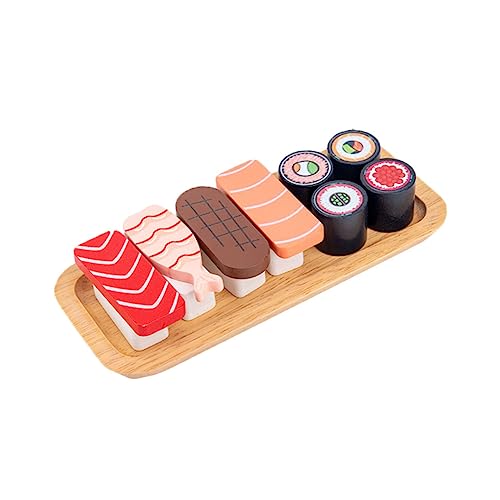 ERINGOGO 1 Satz Kognitives für Lebensmittel Sushi Sushi- Simulationsspielzeug Küchenspielzeug Kinderspielzeug pädagogisches Simulationsfutter hölzern von ERINGOGO