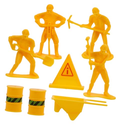 ERINGOGO Kleiner Bauarbeiter Figuren Satz für Kuchendekoration Realistische Arbeitermodelle Baustellen Thema für Geburtstagsfeiern und Sandkasten Spielzeug von ERINGOGO