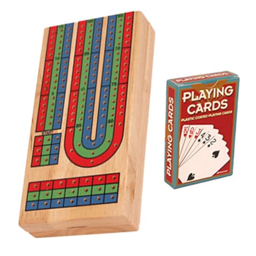 ERINGOGO 1 Satz Krippenbrettspiel aus Massivem Holz Tischspiel für Erwachsene Spielkarten Anleitung und Bunten Spielsteinen für Gesellige Runden und Familienspiele von ERINGOGO