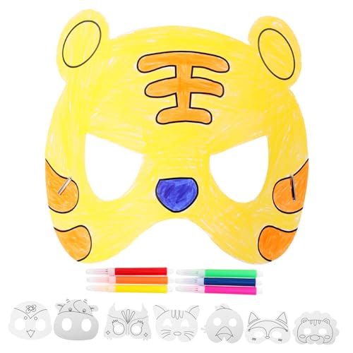 ERINGOGO 1 Satz Leere Ausmalen Blankomasken Zum Basteln Bausätze Maskierung Reinigen Maskentier Gesicht Maskerade Weiße Bastelmasken Aus Pappmaché Papier von ERINGOGO
