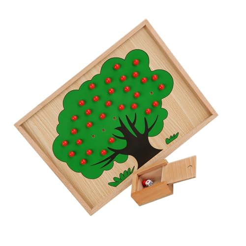 ERINGOGO 1 Satz Lehrmittel zum Apfelzählen kinderzimmer Spielzeug kindererziehung Mathe Lernen rechentoys Kinderspielzeug Lernspielzeug aus Holz hölzern Apfelbaum Puzzle Kleinkind von ERINGOGO