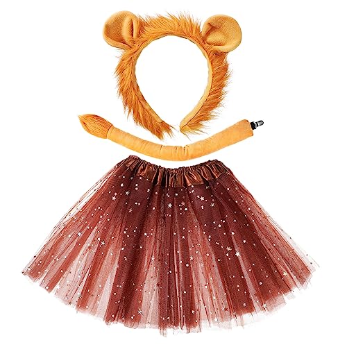 ERINGOGO Löwen-tutu-kleid Für Jungen Und Mädchen Löwen-stirnband Und -accessoires Für -halloween-karneval von ERINGOGO