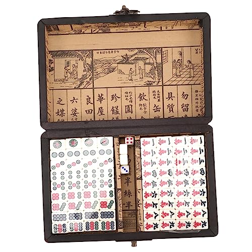 ERINGOGO 1 Satz Mahjong Set für Reisen Traditionelles Chinesisches Mahjong Set für Familien Freunde und Partys mit Einfacher Anleitung Englisch ERINGOGO 1 Satz Mahjong Set für Reisen Traditionelles Chinesisches Mahjong Set für Familien Freunde und Partys mit Einfacher Anleitung Englisch von ERINGOGO