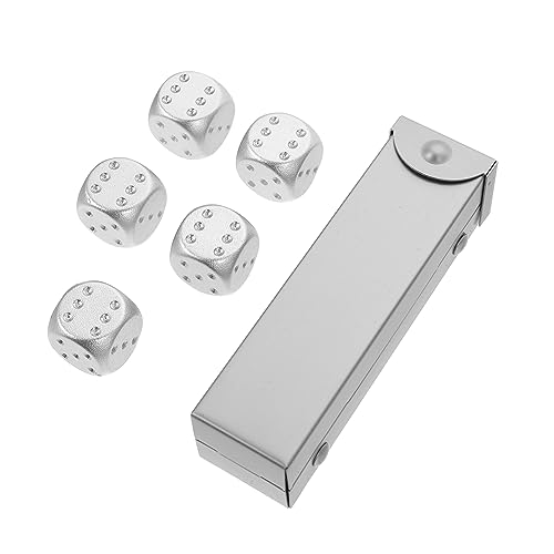 ERINGOGO 1 Satz Metallwürfel Würfelspiele klein Rollen dekorative Würfel einfach Würfelspiel Requisite Würfel-Ornament Mini-Würfel Würfel für Brettspiele Aluminiumlegierung Silber von ERINGOGO