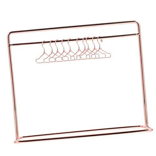 ERINGOGO 1 Satz Mini-Aufhänger Puppenhauszubehör klein Kleiderbügel puppenkleiderbügel Puppen kleiderbügel Puppenaufhänger und Gestell Kleiderständer für Puppen Eisen Rose Gold von ERINGOGO