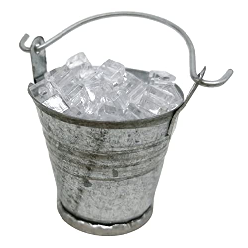ERINGOGO 1 Satz Mini-Eimer Mit Eiswürfeln Winzige Eiscontainerschiffe Modell Für Mini-bar Miniatur-eismodell Miniatur-küchendekoration Miniatur-eiseneimer Gefälschtes Eismodell Eisenblech von ERINGOGO
