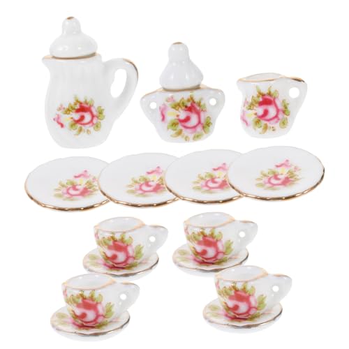 ERINGOGO 1 Satz Mini-Keramik-Teeservice Miniatur-Teegeschirr Mini-Küchenzubehör Mikro-Puppenhausdekoration Zubehör für Puppenhäuser Kinderminiaturspielzeug Miniatur-Dinge Puppenhaus Zubehör von ERINGOGO