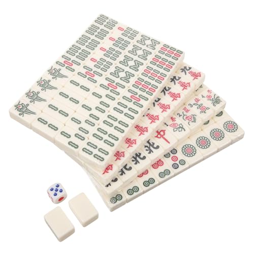 ERINGOGO 1 Satz Mini Mahjong Set Reisespiel für Familien und Freunde Tragbares Mahjong Set für Partys Camping und Freizeitaktivitäten Einfach zu Reinigen und Langlebig von ERINGOGO