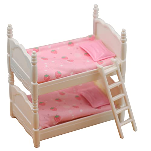 ERINGOGO 1 Satz Mini-Schlafzimmerbett Puppenbett Puppen tun so, als würden sie Dekoration Schlafzimmer Bedroom Decor Etagenbett für Puppenschlafzimmer Bettpuppen-Minimodelle Plastik von ERINGOGO