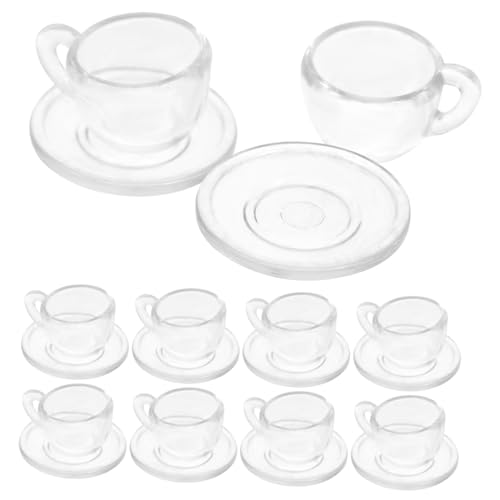 ERINGOGO 1 Satz Mini-Tasse bastelsets für bastelzeug für kinderspielzeuge puppenhauszubehör kunststoffbecher Mini-Teetassen-Tablett Mini-Hausversorgung Mini-Untertasse Plastik von ERINGOGO