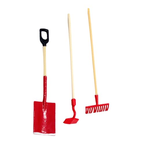 ERINGOGO 1 Satz Mini -rake -Modell Zubehör Für Puppenstuben Miniatur-puppenhaus-Werkzeuge Kindergartenwerkzeuge Miniatur-landwirtschaftswerkzeuge Puppenhaus-gartenwerkzeug Legierung Rot von ERINGOGO