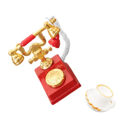 ERINGOGO 1 Satz Mini -telefonmodell Puppenhaustelefone Kleines Telefonhandwerk Mini -telefonspielzeug Mini-hausverzierung Telefon Für Zuhause Puppenmöbel-Telefon Telefon Legierung Rot von ERINGOGO