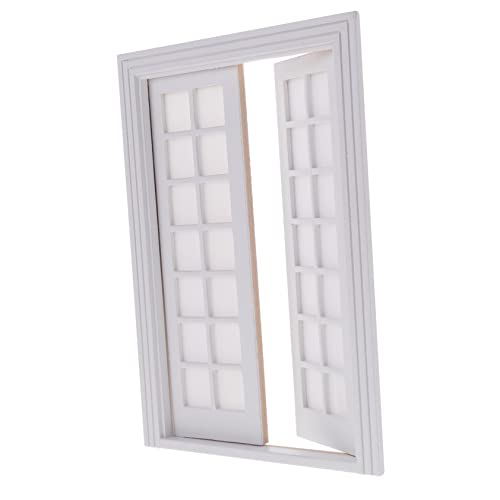 ERINGOGO 1 Satz Mini -türen Und Windows -Materialien Mini- -Ornament-miniaturen Winziges Haustürmodell Miniatur Der Tür Puppenhaus Feentür Winzige Tür Minitür Holz Weiß von ERINGOGO