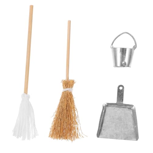 ERINGOGO 1 Satz Miniatur-szenen-Requisiten Besen Miniaturmopp Mini-hausdekor-Accessoires Simulierter Mopp Spielhauszubehör Mini-kehrschaufel Für Das Esszimmer Mopp- Mopp-Requisite Harz von ERINGOGO