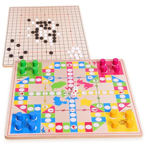 ERINGOGO 1 Satz Multi Funktions Spieleschach Holz Fliegendes Schach in Reihe Brettspiel Lernspielzeug für Spielsteine Figuren für Familien und Reisespiele von ERINGOGO